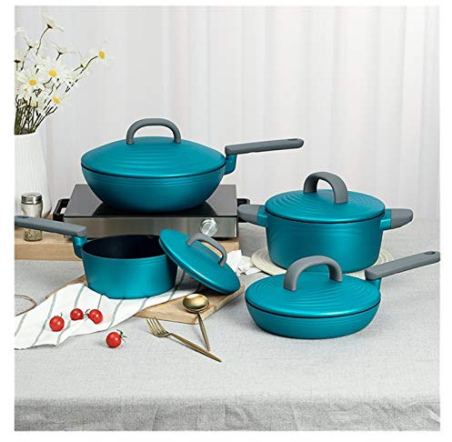 CRBUDY Juego de Utensilios de Cocina, Olla para Sopa, estofado, ollas y sartenes, Cocina de inducción, Cacerola de Cocina, Cacerola de Doble Caldera, sartén al Vapor (Color: Rojo) (Rojo)