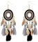 fdsmall Faux Feder Ohrringe für Frauen - Böhmische Fransen Quaste Lange Tropfen Dangle Ohrringe - Vintage Schmuck Zubehör für Frauen Mädchen (Black)