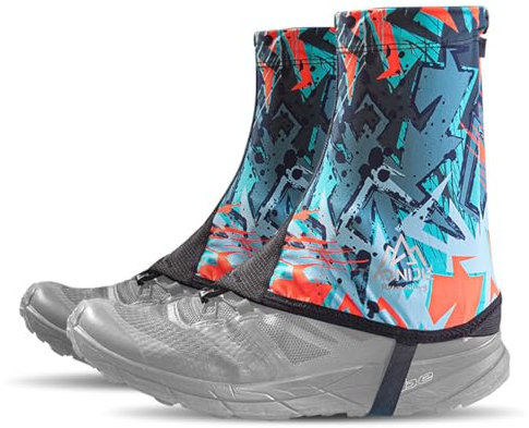 Azarxis Reflektierende Trail Low Gaiters, Gamaschen Atmungsaktiv für Damen und Herren, Wandern, Klettern (02 Rot - M)