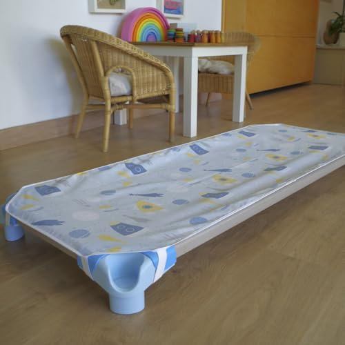 10XDIEZ Sábana ajustable hamaca guardería space (Azul space - 53x130cm)