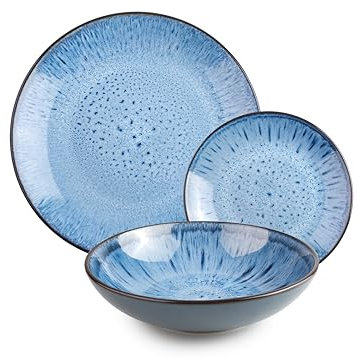 IBILI - Vajilla de 12 Piezas Normandia, Platos de Porcelana para 4 personas
