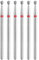 sourcing map 6pcs 200-230 Grits Diamond Grinding Bit 2.3mm Ball Head 2.35mm Shank 2.3mm Length Stone Sanding Drill Bits Rotary Tool for Ceramic Glass Nails Grinding Polishing