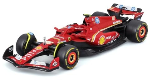 Bburago - Ferrari SF-24#55 Sainz - Maqueta Realista de Coche de F1 a Escala 1:43, réplica diecast con Licencia Oficial Ferrari, Edad Recomendada 3+ años