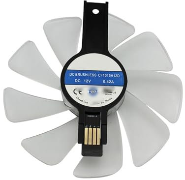 QKFTCSDW FD10015M12D CF1015H12D RX 590 580 480 470 570 GPU-Kühlerlüfter, kompatibel mit RX470 RX590 RX580 RX480 RX570 Nitro SpecialEdition Lüfter(Blue 1PCS)