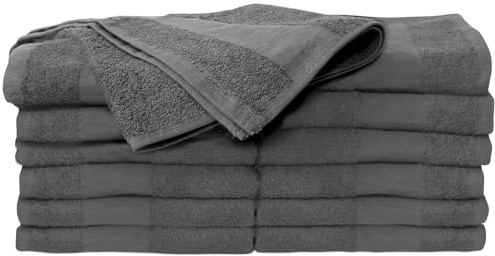 ForPro Premium Bleach Tough Salon Towels, Cool Grey, 100% Cotton, Bleach-Proof Towels, Stain Resistant, 16” W x 27” L, 12-Count | 100% Cotton, Bleach-Safe, Stain Resistant, Multi-Purpose Hand Towels for Home, Salon, Spa & Gym