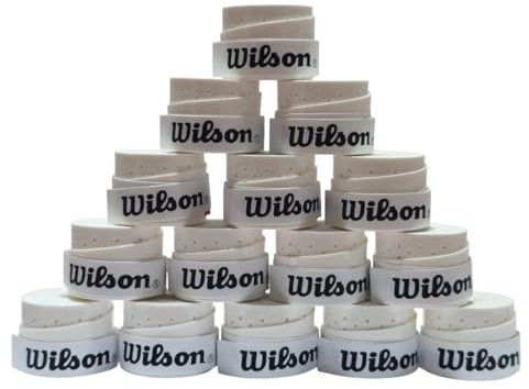 Wilson- Overgrip Perforado Blanco, Adultos Unisex, Pack 15