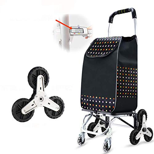 Carrello per la spesa pieghevole a 6 ruote con funzione di salire le scale e impermeabile