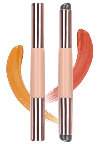 Unaone Silicone Lip Brush - Double-ended Premium Silicone Lip Applicator with 2 Lids, Makeup Brush for Lip Clay, Lip Balm, Lip Gloss, Lip Glaze, Concealer, Smudge (1 PCS)