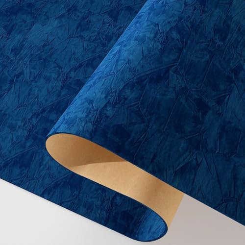 Decotalk Papier Peint Velours Bleu Foncé 40X300cm Papier Adhesif Floqué Meuble Rouleau Adhesif Decoratif Pour Tiroir À Bijoux Revetement Adhésif Meuble Adhésif Floqué Tissus Doublure Autocollante