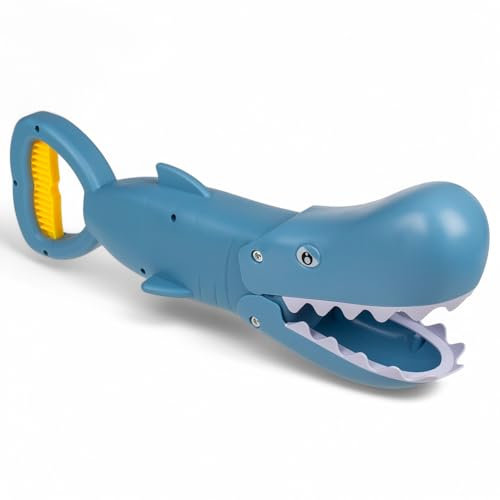 MIJOMA Sandgreifer Kinder – Handbagger für Sandkasten & Strand – Tier-Design – Strandspielzeug & Wasserspielzeug für Kleinkinder ab 3 Jahren – Sandspielzeug für draußen (Hai Shark)