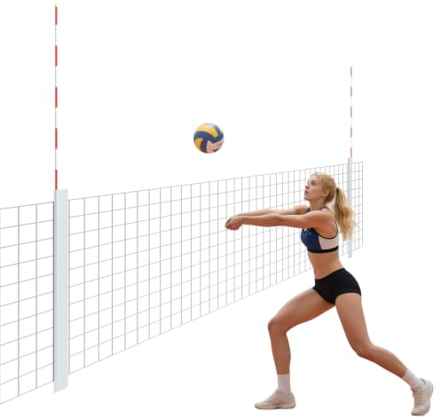 MR Volleyball-Antennen-Set, zusammenklappbare Fiberglas-Stangen mit Hülsen | Fiberglas-Volleyball-Antennen-Set mit Ärmeln, zusammenklappbare Schiedsrichterstangen für drinnen, draußen und