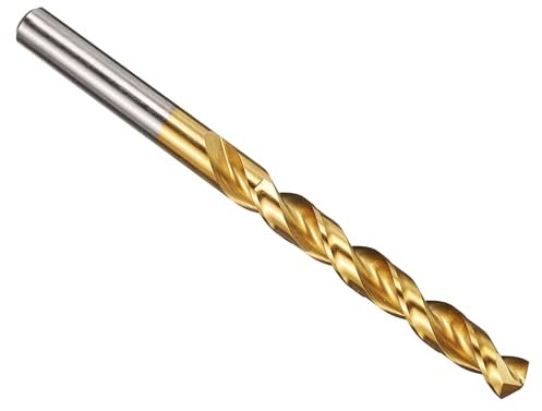 PATIKIL Brocas de 8mm, Acero de Alta Velocidad M42 con 8% Cobalto, Vástago Recto Jobber 135°, Recubierta de Nitruro de Titanio (TiN) para Acero Inoxidable y Metales Duros - 1 Unidad