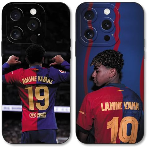 Yimctoie 2 Stück Cool Fußball Handyhülle für iPhone XR Hülle 6,1,Mode FC Cartoon Spieler Muster Case für Fans,TPU Silikon Stoßfest Anti-Kratz Schutzhülle,Kawaii