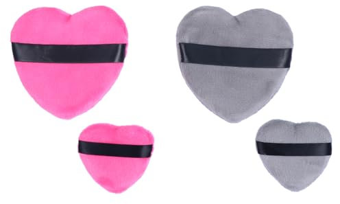 PACKOVE 4stücke Herzförmige Baumwoll-puderquaste Kosmetikpuff Für Gesicht Lose Puderquaste Make-up-tool Kosmetikquasten Für Mineralpuder