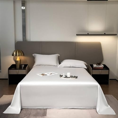 ANAZOZ Betttuch 245x245 Ohne Gummi, Spannbettlaken Sommer Mikrofaser Einfarbig, Spannbetttuch Waschbar