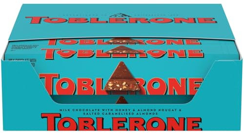 TOBLERONE Milk with salted Almonds Cchocolate Table - Schokolade 20 Stück je 100g - Ein Angebot von FISGUS® by krass-shoppen-de