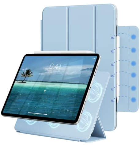 ZOPSGYU Funda magnética para iPad A16 de 11ª y 10ª generación, color azul claro