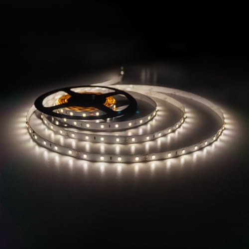 illuburg 12V LED Strip 5m Neutralweiß 4000K 64LEDs/M 6W/M 4050lm SMD 2835 Dimmbar Selbstklebend LED Streifen Lichtband Lichtleiste Deko Beleuchtung