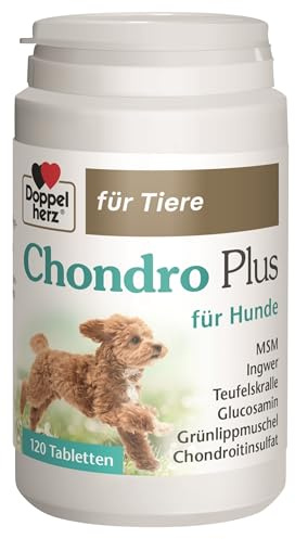 Doppelherz für Tiere Chondro Plus für Hunde | Für aktive Hunde - Mit Chondroitin, Glucosamin und Grünlippmuschel - 120 Tabletten