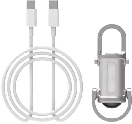 JISADER Mini llavero con linterna, luz brillante y larga duración, lámpara de espera, regalo para emergencias al libre, paseos con perros, camping, Blanco