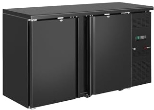 GGM Gastro | KTTH145 | Bar- & Getränkekühltisch ECO - 1462mm - mit 2 Türen - Schwarz