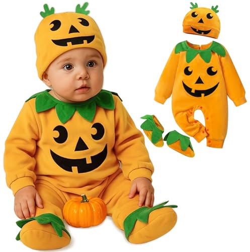 Kürbis Kostüm Kinder,Halloween‑Kostüme Kleinkinder mit Gestreifter Hose | Kürbis Kostüm Kinder,Halloween‑Kostüme Kleinkinder mit Gestreifter Hose