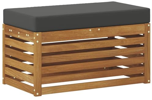 vidaXL Outdoor Hocker Bank Massivholz Akazie Natur