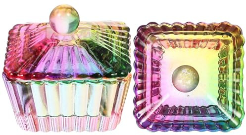 GAROZATION Coupe de Manucure Professionnelle en Verre 2pcs avec Couvercle, Accessoire Manucure pour Écoles et Salons, Nettoyage et Maintien Liquide Propre