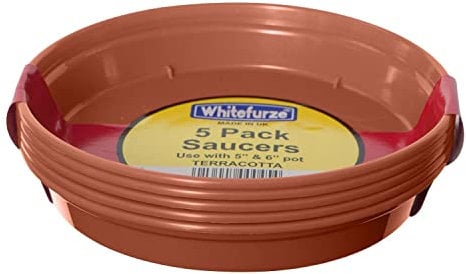 Whitefurze G04118 Lot de 5 soucoupes pour pot de fleurs Couleur terre cuite 12,7/15 cm