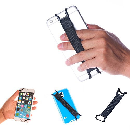 TFY Sangle Élastique pour Apple iPhone et Smartphone - iPhone 14 Pro Max / 13 Pro / 12 / XR/XS Max/SE -Samsung Galaxy Note 20 / S22 / S21 - Mate 50 Pro - Noir