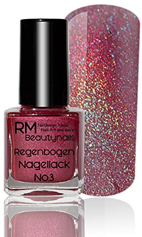Hologram Effekt Regenbogen Nagellack Holographic Holo Lack Nail Polish Toller Effekt No. 3 Rot Red 1er Pack (1x5ml)