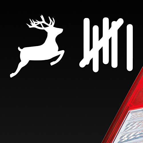 Hellweg Druckerei Strichliste Tally List Hirsch Winter Deer Auto Aufkleber Sticker Heckscheibenaufkleber