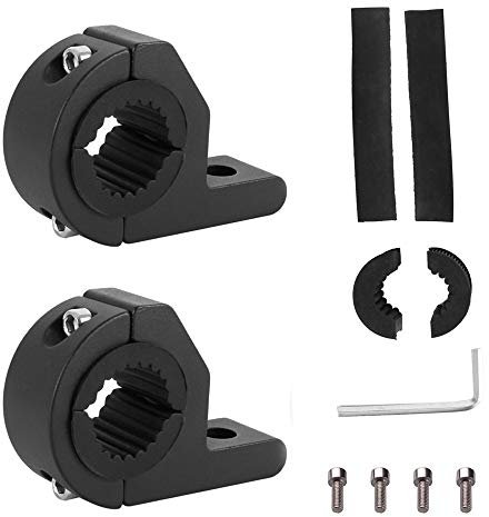 2pcs 19-30MM Universal Work Light Tube Clamp Mounting Bracket Bull Bar Pipe Mount Bracket Clamps Driving Light for Road Vehicles Car Truck Boat Black