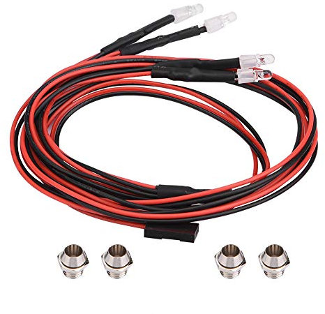 RC Auto Led-leuchten, 4 Pcs/Set, Modell Drift Auto Scheinwerfer Scheinwerfer Ersatzteile (2 Weißes Licht & 2 Rotes Licht)