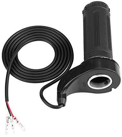 Qiilu Motorcycle Accelerator Electric Scooter Twist Speed Throttle Grip 12/24/36/ 48V with 3 Wires (black)