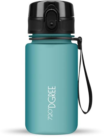 720°DGREE Trinkflasche Kinder 350ml “uberBottle“ softTouch +Sieb - Auslaufsicher, BPA-Frei - Flasche für Kindergarten, Schule, Mädchen & Jungs ab 3 Jahre - Kleine Wasserflasche Leicht, Stoßfest