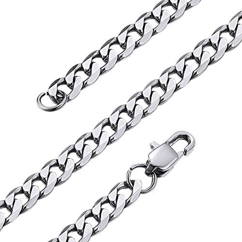 GoldChic Jewelry 4mm Thin Chain Necklace For Men, 316L Stainless Steel Women's Cuban Link Jewelllry