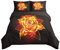 Duvet Cover Set Rose Flower 3D Digital Printing Romantic Floral Bedding Set Girl Woman Black Blue Gold Red Quilt Cover with Pillowcase, Microfiber (Orange, Double)
