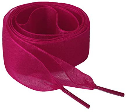 sourcing map 2 Paar 2,5 cm Breite Durchsichtig Schneegarn Turnschuhe Schnürsenkel Fuchsie 130cm