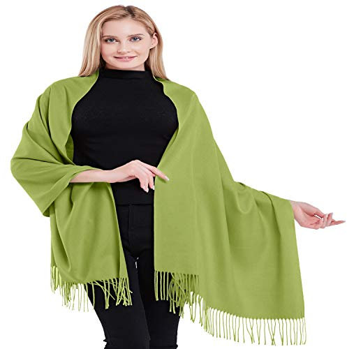 CJ Apparel Spessa tinta unita design misto cotone scialle Seconds sciarpa Wrap Stola Throw Head Wrap Pashmina NUOVO, Verde lime, Taglia unica
