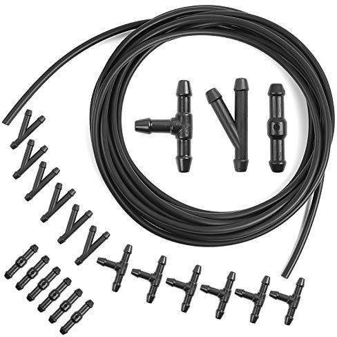 6m Scheibenwaschanlage Schlauch, Wischwasserschlauch Reparaturset, Automotive Schlauch,OTUAYAUTO Universal mit 18 Stück Schlauchanschluss