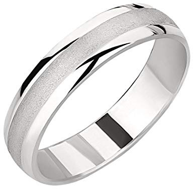 Ardeo Aurum Trauring Unisex Damenring Herrenring aus 375 Gold Weißgold in 4 mm Breite massiv Ehering Verlobungsring Modell 132 Größe 64