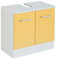 Waschbeckenunterschrank Ricca, 60 cm, 2 Türen – Weiß/Gelb