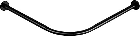 Tanxih Eck-Duschvorhangstange, verstellbar, Edelstahl, L-förmig, ohne Bohren, für Badezimmer, Badewanne, Bekleidungsgeschäft (Schwarz, 90-130cm X 90-130cm)