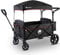 elvent® Allrounder City Bollerwagen - faltbar mit Dach | Sitzpolster, Hecktasche, Feststellbremse, 5-Punkt-Gurt I 2 Kinder (Schwarz)
