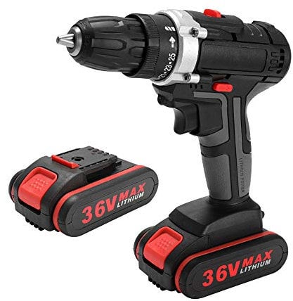 Hancaner 36V Multifunktionale Akku-Bohrmaschine Hochleistungs-Lithiumbatterie Drahtlose wiederaufladbare Handbohrmaschinen Home DIY Elektrowerkzeuge