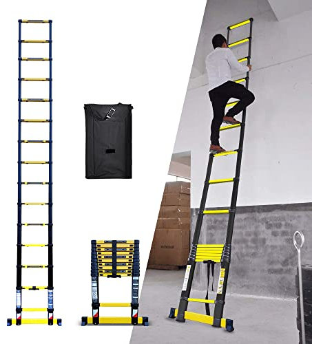 Echelle télescopique 4m40 Woerther Grafitek avec Barre stabilisatrice - Plus Housse - Garantie 5 Ans