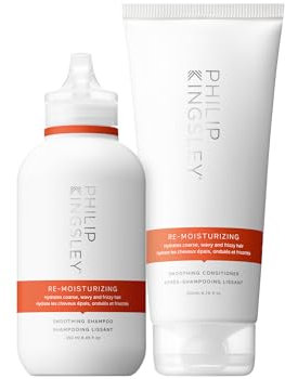 Philip Kingsley | Re-Moisturising Shampoo and Conditioner Set | Hydration Duo for Curly, Frizzy, Dry, Wavy Hair | Hydrates and Smooths Hair | 250ml and 200ml