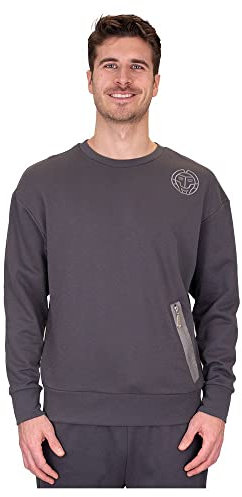 BIDI BADU Herren Sweatshirt Chill Crew - Dark Grey, Größe:M