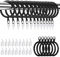 HOMMAKR 50 Pack 38mm Large Curtain Rings and Hooks – Bigger Curtain Rings Metal with Plastic Hooks for Window Rods, Decorative Drapery – Durable & Rustproof Curtain Pole Rings 50sets- Black BlackCR50